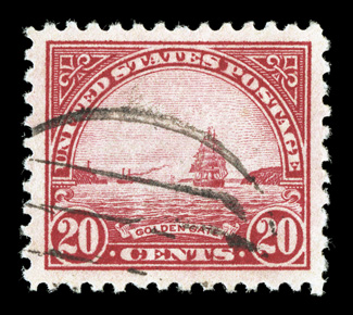 567, 20c Carmine rose, used, outstanding centering within exceedingly large margins, deep color and a strong impression, extremely fine gem 2009 PSE certificate (XF-Superb 95
Jumbo SMQ $65.00 for 95 and $210.00 for 98) this is the highest g