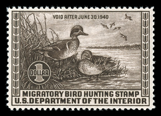 RW6, 1939 $1.00 Chocolate, exceptionally well centered, deep rich color, o.g., n.h., extremely fine 2005 PSE certificate (XF 90 SMQ $340.00).