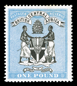 40, 1896 £1 Blue and black, rich bright colors on fresh paper, redistributed o.g., very fine (S.G. 40 £950).
