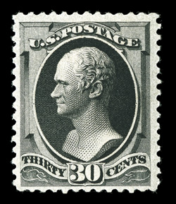 190, 30c Full black, large margins, fresh color, o.g., lightly hinged, very fine 2006 PSE certificate (F-VF 75).