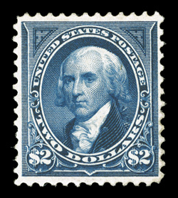 262, $2.00 Bright blue, deeply rich color and a sharp detailed impression, o.g., lightly hinged, very fine 1994 PF certificate.