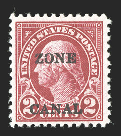84b, 2c Carmine, Zone Canal overprint, 8.7mm spacing, with broken O in Zone, lovely bright color, slightly disturbed o.g., very fine (CZSG 84b).