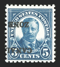 86c, 5c Dark blue, inverted Canal Zone overprint, bright color, o.g., lightly hinged, fine (CZSG 86c).