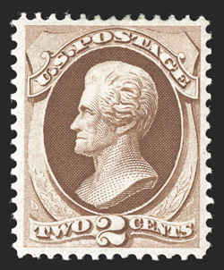 146, 2c Red brown, a wonderfully fresh and choice mint single, near perfect centering within generous balanced margins, vivid rich color and a razor-sharp impression, full
clean o.g., very lightly hinged, extremely fine 2002 PF and 2006 PSE cer