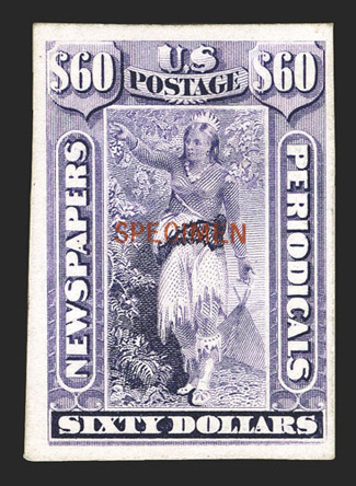 PR9-32P4 var., 2c-$60.00 Newspapers, plate proofs on card overprinted Specimen Type D in red or black, cplt., all with ample to mostly large margins, clean and fresh, very fine
and rare unlisted in Scott.
