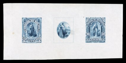 1893-1900 Essay collection for unissued designs at the end of the 19th century, includes 23 die proofs by Seebeck of the Hamilton Bank Note Co. for an Allegorical Figure issue
as well as some incomplete designs for an Eleven Star issue, also incl