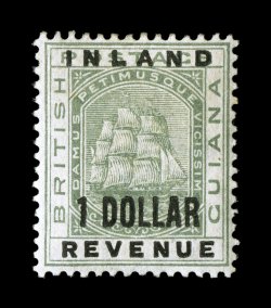 S.G. 185, 1888 1 DollarInland Revenue overprint, attractive color, o.g., lightly hinged, very fine 1982 APS certificate (Scott 124 $475.00).