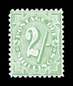 S.G. D60, 1909 2- Dull green postage due, well centered, brilliantly rich color on fresh white paper, o.g., very fine 2008 BPA certificate (Scott J35 $1,500.00).