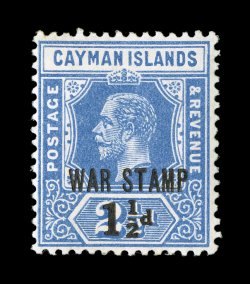 S.G. 55, 1917 WAR STAMP 1 12d Surcharge on 2 12p Deep blue, strong fresh color, full o.g. that has just the faintest hint of browning, lightly hinged, very fine 2008 BPA
certificate (Scott MR3 $900.00).