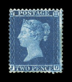S.G. 35, 1857 2p Blue, Plate 6, lettered J-G, deeply rich color and a sharp early impression, full o.g. that is slightly disturbed, a fine example of this scarce mint stamp
1984 RPS certificate (Scott 17 $2,000.00).