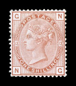 S.G. 151, 1880 1- Orange brown, lettered N-G, unusually well centered for this, rich color, o.g., small thin spot, very fine appearance 2008 BPA certificate (Scott 65
$3,300.00).