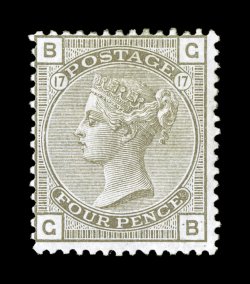 S.G. 154, 1880 4p Grey brown, lettered B-G, exceptionally bright and fresh, full o.g., light crease at bottom right, otherwise fine 2008 BPA certificate (Scott 71
$1,450.00).