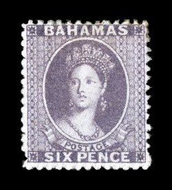 S.G. 19a, 1862 6p Lilac, perf. 13, nicely centered, beautiful rich color on fresh white paper, o.g., tiny gum stains which are inconsequential and visible only on the back, the
front is pristine, very fine a rarely offered mint stamp clear 199