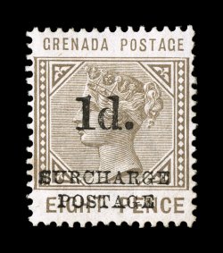 S.G. D5, 1892 1d.SurchargePostage on 8p Grey brown postage due, well centered, rich color, faintly disturbed o.g., small toned spot on gum only, very fine clear 1977 PF
certificate and a 2008 BPA certificate (Scott J5 $875.00).