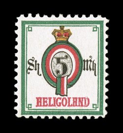 S.G. 19a, 1879 5M Green, aniline rose, black and yellow, perf. 11 12, unusually fresh, with brilliant colors, o.g., very lightly hinged, nearly very fine (Scott 25 $1,300.00
Michel 20B Ç1,800).