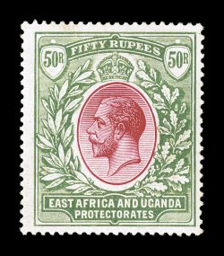 S.G. 75, 1921 50R Carmine and green, strong rich colors, o.g. that is just ever so slightly toned, lightly hinged, a very fine example of this scarce high value 2008 BPA
certificate (Scott 11 $2,200.00).