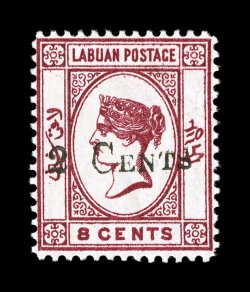 S.G. 23, 1885 2 Cents on 8c Carmine, well centered, deep rich color on fresh paper, large part o.g., very fine 2000 BPA certificate (Scott 26 $250.00).