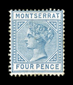S.G. 11, 1884 4p Blue, strong rich color, slightly disturbed o.g., a fine example of this key tablet issue (Scott 9 $2,100.00).