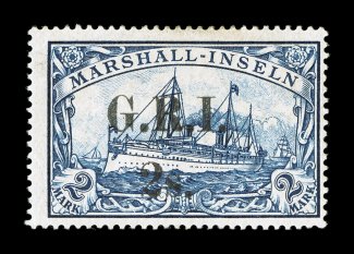 S.G. 60, 1914 2- on 2M Blue, strong intense color and impression, o.g., certificate mentions a short crease which is quite natural, and also mentions a little tonedsoiled at
top which is virtually non-existent, in our opinion a fresh and fine