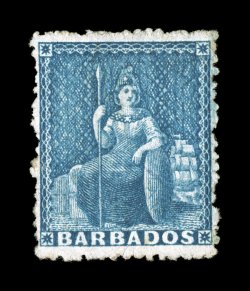 S.G. 44, 1870 (1p) Blue, rough perforated 14 to 16, seldom seen unused example, strong rich color, well centered, small crease that ends in a tiny tear at bottom very fine
appearance 1945 RPS and 2008 BPA certificate ex-Hurlock (Scott 25