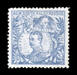 S.G. 264ca, 1890 20- Cobalt blue, perf. 12, excellent centering, strong rich color, o.g., minor h.r., very fine (Scott 88b $475.00).