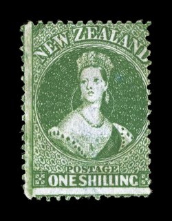 S.G. 94, 1862 1- Deep green, perf. 13, bright fresh color, accompanied by a 1995 Rendon certificate stating it is unused, but in our opinion the stamp has been faintly
cancelled, fine 1995 Rendon certificate as mentioned above (Scott 25a $1,