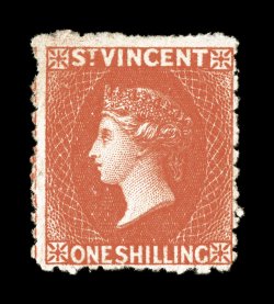S.G. 31, 1880 1- Bright vermilion, unused, dazzling bright color and a vivid impression, tiny perf. tear at left, otherwise fine 2008 BPA certificate (Scott 28A
$725.00).