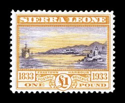 S.G. 168-80, 1933 12p to £1 Wilberforce cplt., exceedingly bright and fresh, o.g., each is lightly hinged, very fine set (Scott 153-65 $843.75).