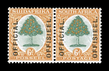 S.G. O4, 1926 6p Green and orange, with OfficialOffisieel overprint with stops, bright colors, o.g., very lightly hinged, fine (Scott O4 $550.00).