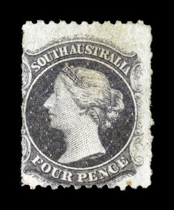 S.G. 54, 1868 4p Dull violet, perforated 11 12 to 12 12 x roulette, unused, attractive color, miniscule tear and tiny toned spot at bottom, otherwise fine a rarely offered
unused stamp 1990 Rendon certificate ex-Boker, Midas (Scott 31 $