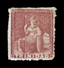S.G. 31, 1859 (1p) Rose red, pin-perf. 12 12, unused, rich color, tiny trace of a toned speck at top, still a fine example of this scarce stamp 2008 BPA certificate (Scott 18
$2,000).