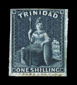 S.G. 58, 1861 1- Indigo, rough perforated 14-16 12, deep luxuriant color and a prooflike impression, part o.g., fine 1975 PF certificate (Scott 37 $1,000.00).