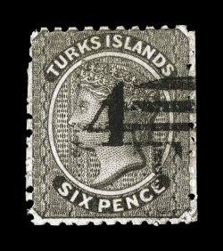 S.G. 42, 1881 4 on 6p Black, setting 1, surcharge type 28, used, nicely centered, strong impression, lightly cancelled, fine signed H. Bloch and accompanied by a 2008 BPA
certificate (Scott 35 $350.00).