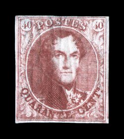 5, 1849 40c Carmine rose, full to large margins all around, gorgeous vibrant color and a strong impression, full original gum, very fine a desirable mint example of this scarce
stamp 1991 Balasse certificate (Michel 5A Ç1,900).
