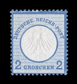 5, 1872 2gr Ultramarine, strong rich color, crisp embossing, fresh clean o.g., lightly hinged, very fine (Michel 5 Ç2,200).