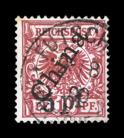 16, 1898 5 pf on 10pf Carmine Foochow provisional, used, rich vibrant color, light c.d.s. postmark, very fine overall (Michel 7II Ç1,000).