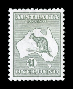 S.G. 75, 1924 £1 Grey, especially bright and fresh, nicely centered, o.g., lightly hinged, very fine (Scott 57 $725.00).