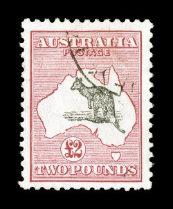 S.G. 114, 1930 £2 Black and rose, used, well centered, fresh colors, light and unobtrusive cancel, very fine (Scott 102 $700.00).