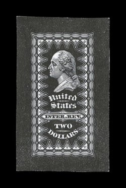 Turner Essay 25-Cb, $2.00 U.S.I.R., surface printed in black on heavy white paper, 35x46mm, quite fresh, very fine.