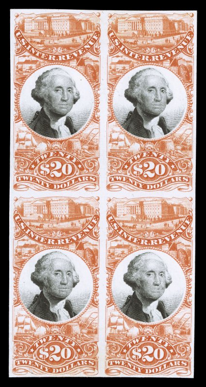 R134P4-50P4, 1c-$20.00 Third Issue, plate proofs on card cplt., large margins all around, strong colors, very fine a lovely fresh set of proof blocks.