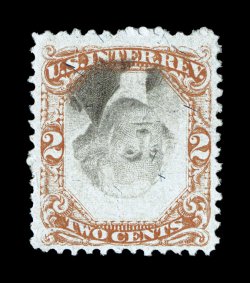 R151a, 2c Orange and black on green paper, Inverted Center, fresh mint example, strong colors, nicely centered, part o.g., very fine.