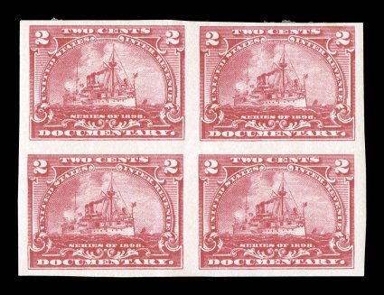 R164b, 2c Carmine rose, imperforate, mint block of four, bright color, large margins, o.g., h.r.s, very fine and scarce.