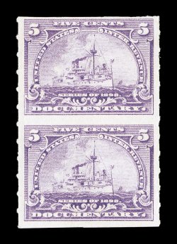 R167a, 5c Lilac, imperforate horizontally, vertical pair, fresh color, o.g., never hinged, fine-very fine.