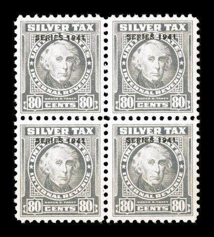 RG58-69, 1c-80c Gray, in mint blocks of four, most are well centered and fresh, o.g., n.h., some natural gum skips, very fine cataloged as hinged singles.