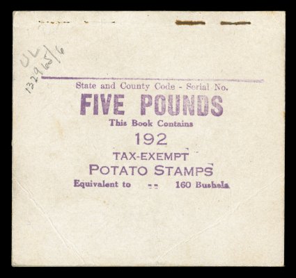 RI15a, 5 lb. Black brown, unexploded provisional booklet of 192 stamps, with handstamp on front cover, panes are quite fresh, front cover with light creasing from handling and
a small pencil note at top left, back cover with a mounting thin, oth