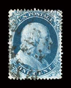 20 var., 1c Blue, Ty. II, Plate 4, position 4L4, deep intense color in the characteristic Plate 4 shade, sharp impression on bright paper, well centered, choice very fine
premium examples from plate 4 are very scarce 2006 PF certificate.