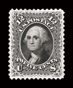 69, 12c Black, well centered within large margins, strong color, full o.g., very fine 1973 PF certificate.