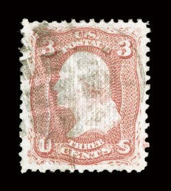 85, 3c Rose, D grill, a lovely used example of this scarce grilled stamp, being exceptionally well centered and margined, attractive rich color, sharp grill impression,
unobtrusive light black cork cancel, extremely fine 2003 PF certificate a