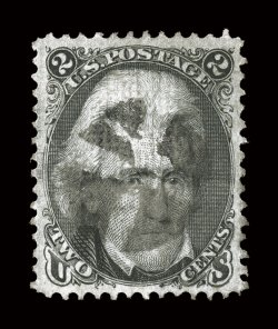 93, 2c Black, F grill, used, wonderfully well centered within much larger margins than normally found, strong color and impression, light quartered cork cancel, extremely fine
2007 PSE certificate.