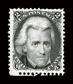 103, 2c Black re-issue, unused, well centered, strong color and a crisp detailed impression on fresh paper, small thin spot, very fine appearance only 979 sold 1962 PF
certificate.